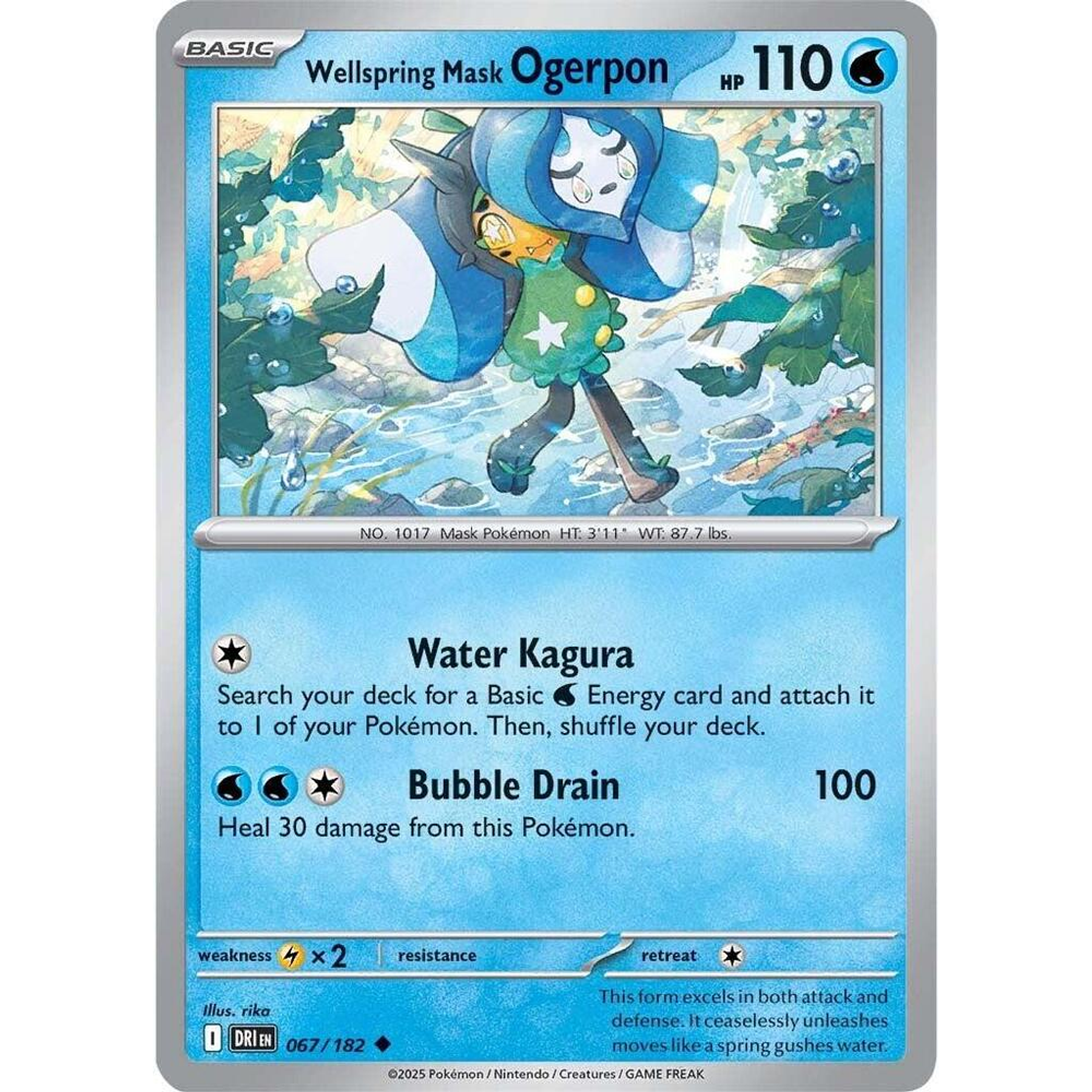 Wellspring Mask Ogerpon- 067/182 Uncommon Reverse Holo  Inglés