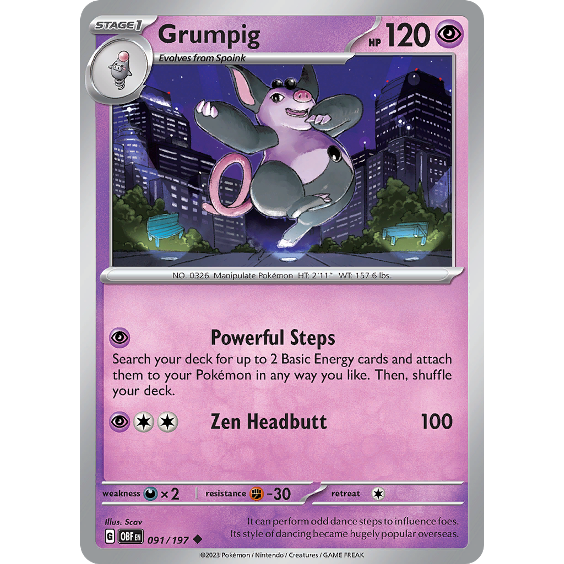 Grumpig– 091/197 – Uncommon– Inglés