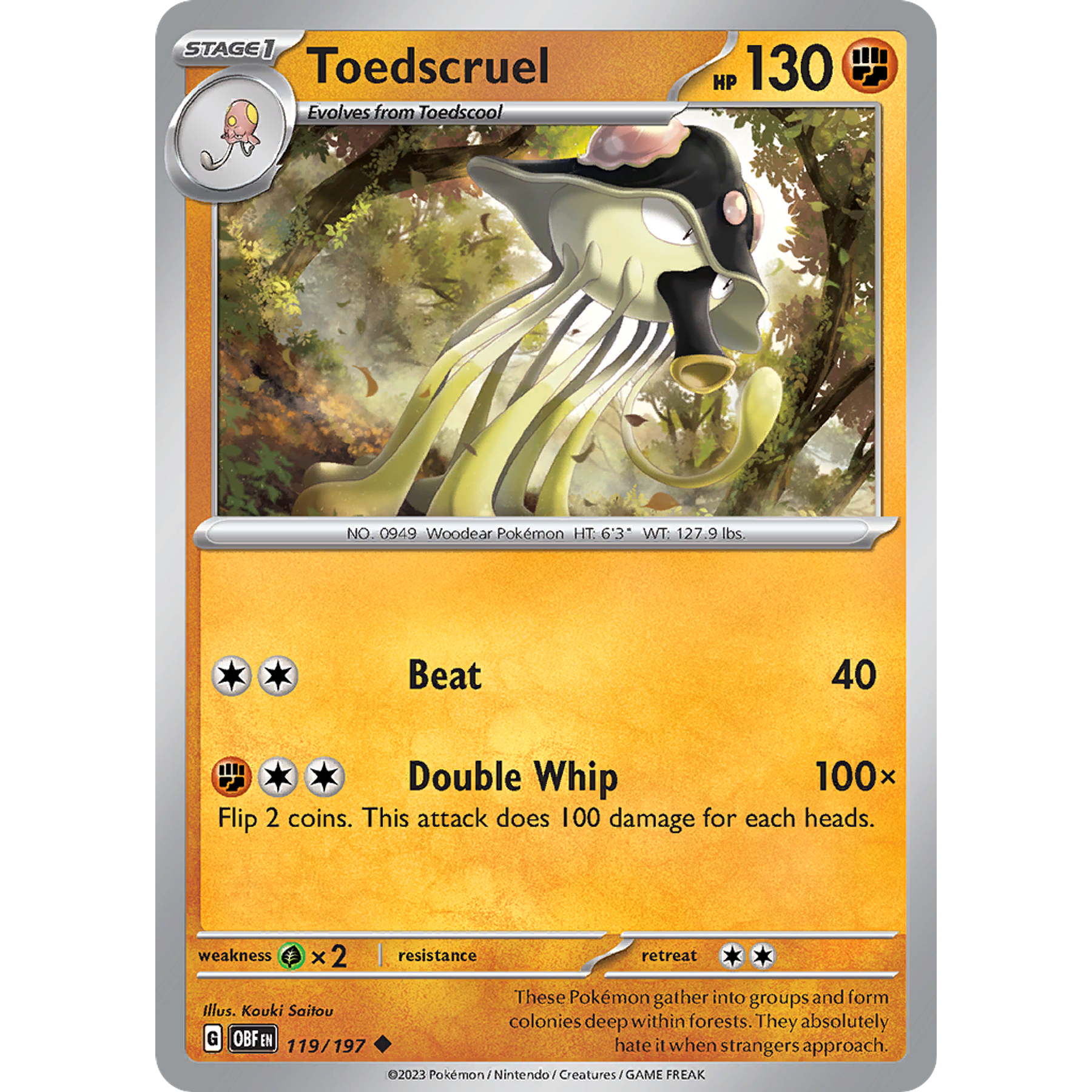 Toedscruel– 119/197 – Uncommon– Inglés