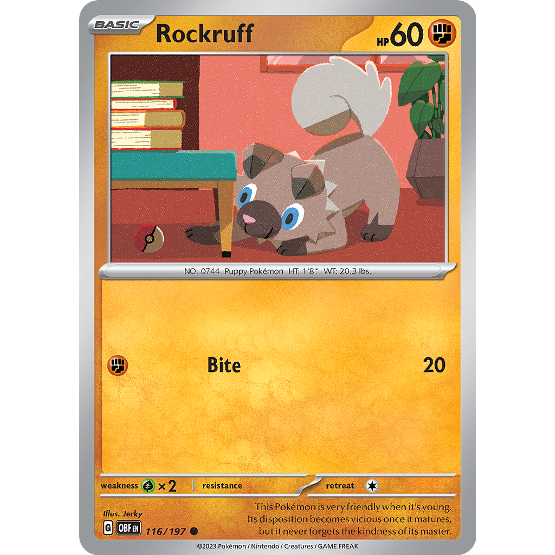 Rockruff– 116/197 – Common Reverse Holo– Inglés
