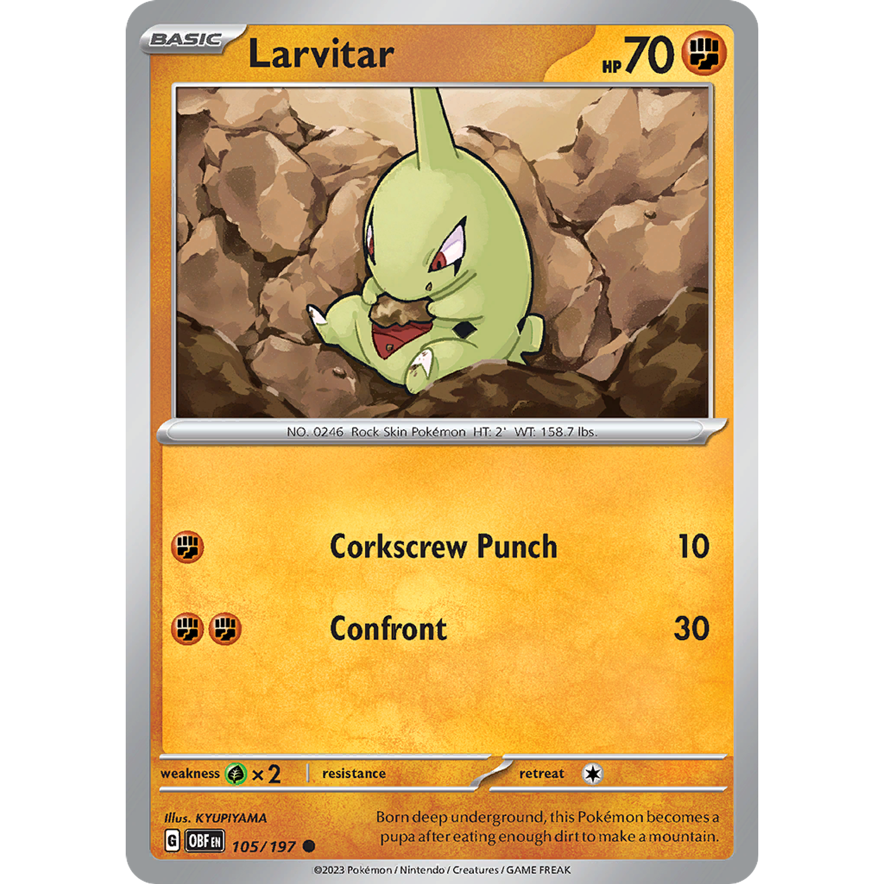 Larvitar– 105/197 – Common Reverse Holo– Inglés