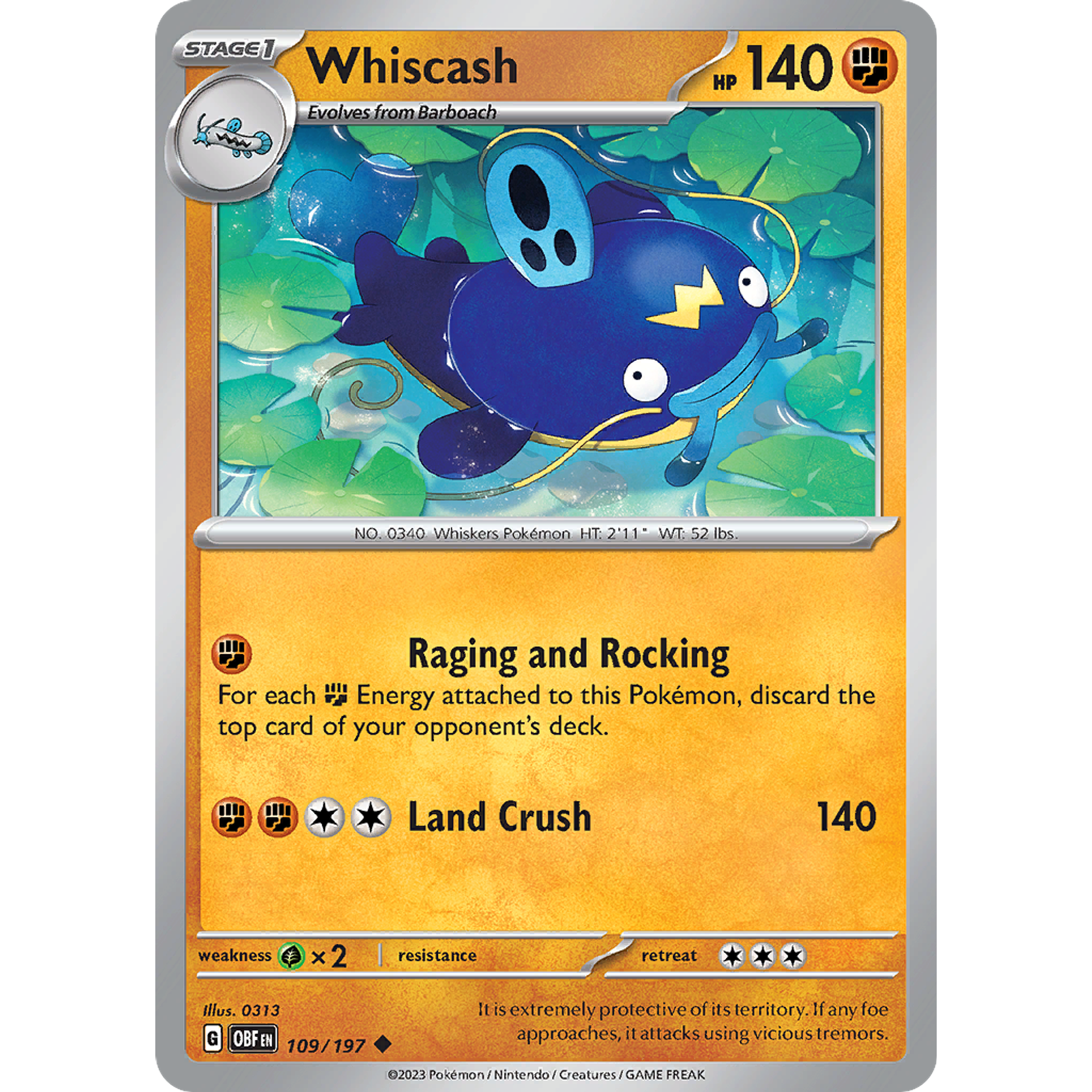 Whiscash– 109/197 – Uncommon– Inglés