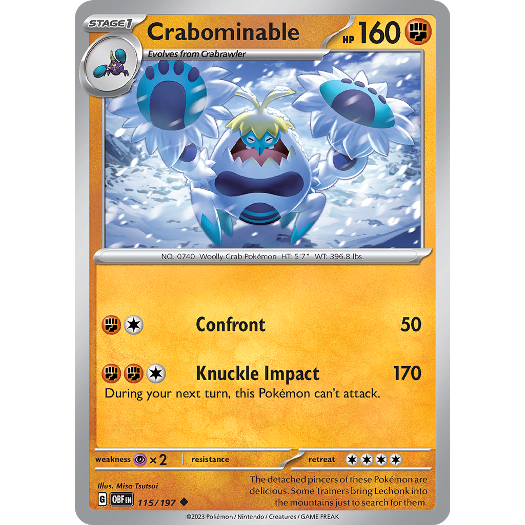 Crabominable– 115/197 – Uncommon– Inglés