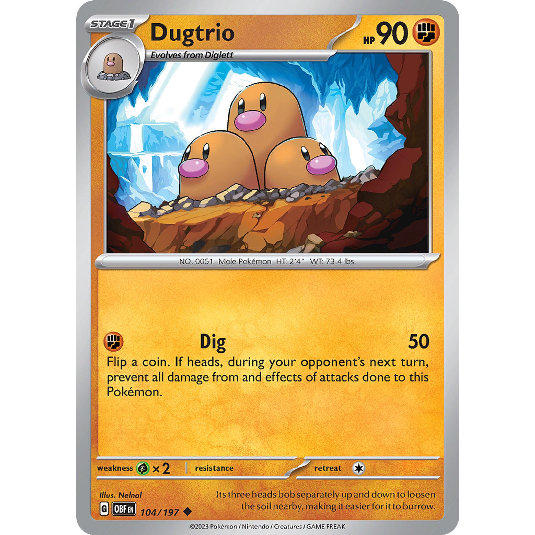 Dugtrio– 104/197 – Uncommon– Inglés