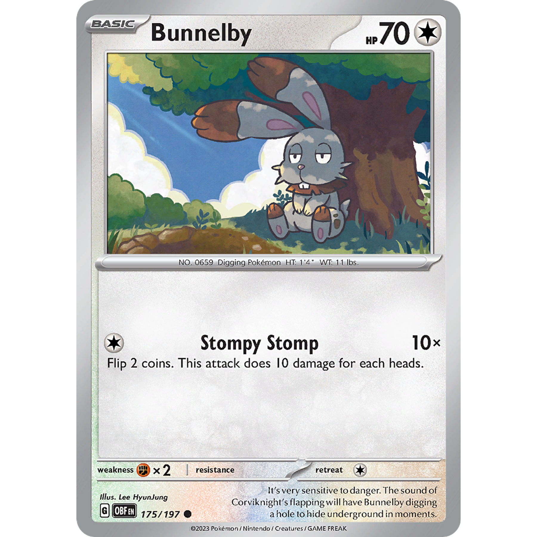 Bunnelby– 175/197 – Common Reverse Holo– Inglés