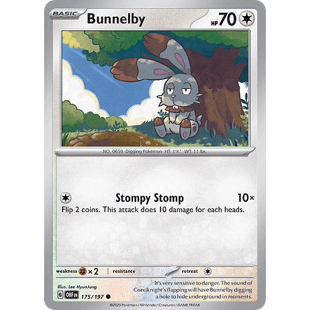 Bunnelby– 175/197 – Common Reverse Holo– Inglés