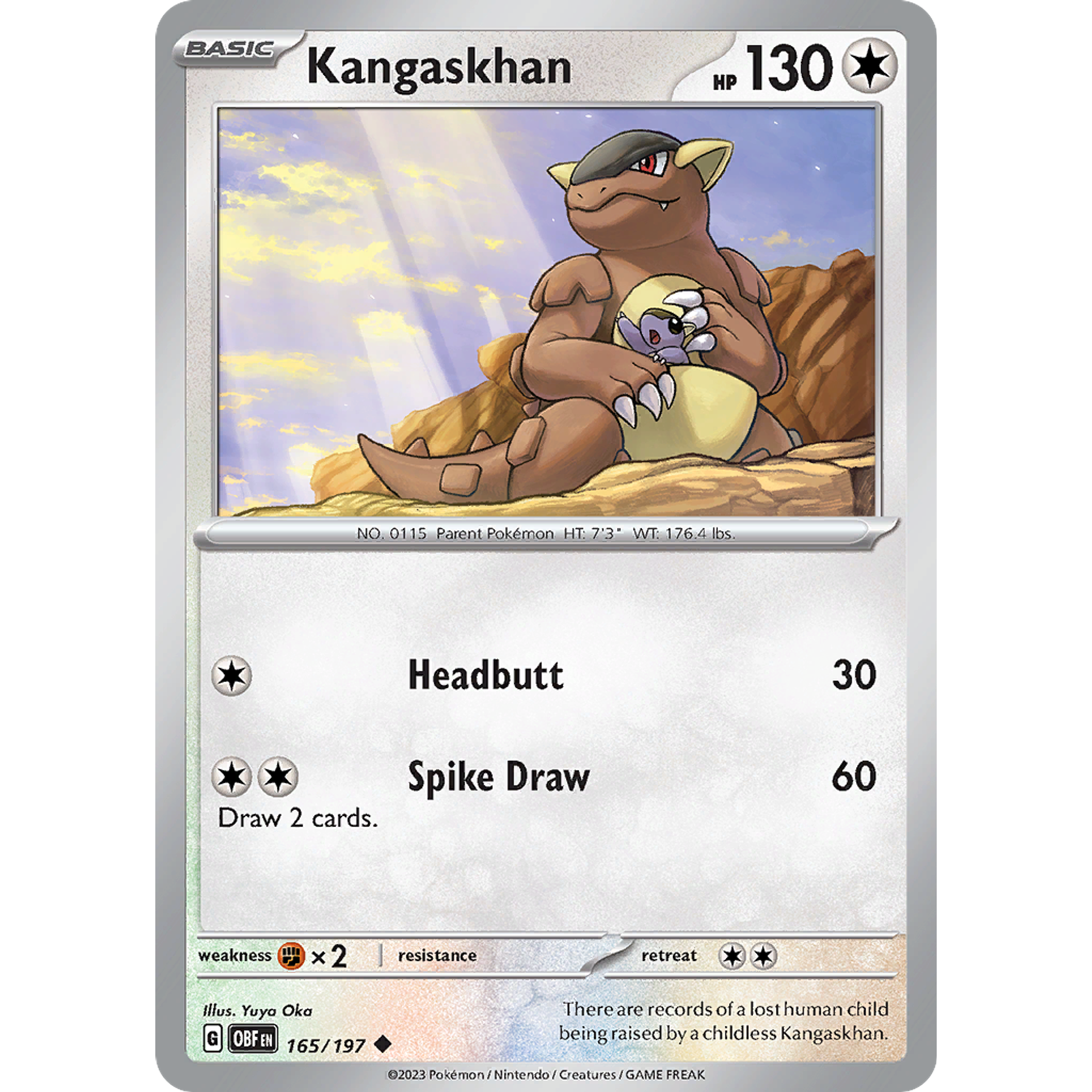 Kangaskhan– 165/197 – Uncommon– Inglés