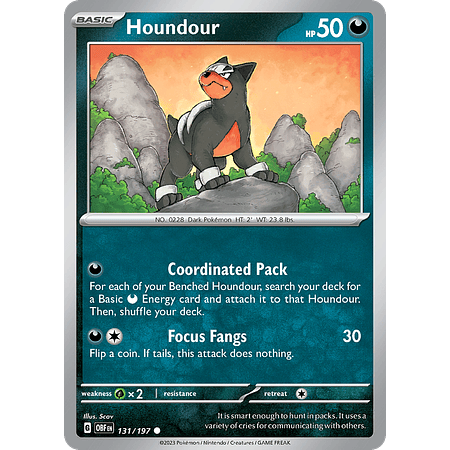 Houndour– 131/197 – Common Reverse Holo – Inglés