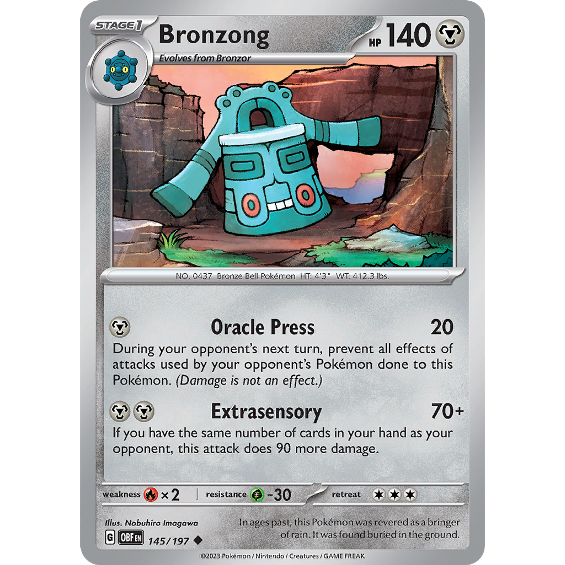 Bronzong– 145/197 – Uncommon Reverse Holo– Inglés