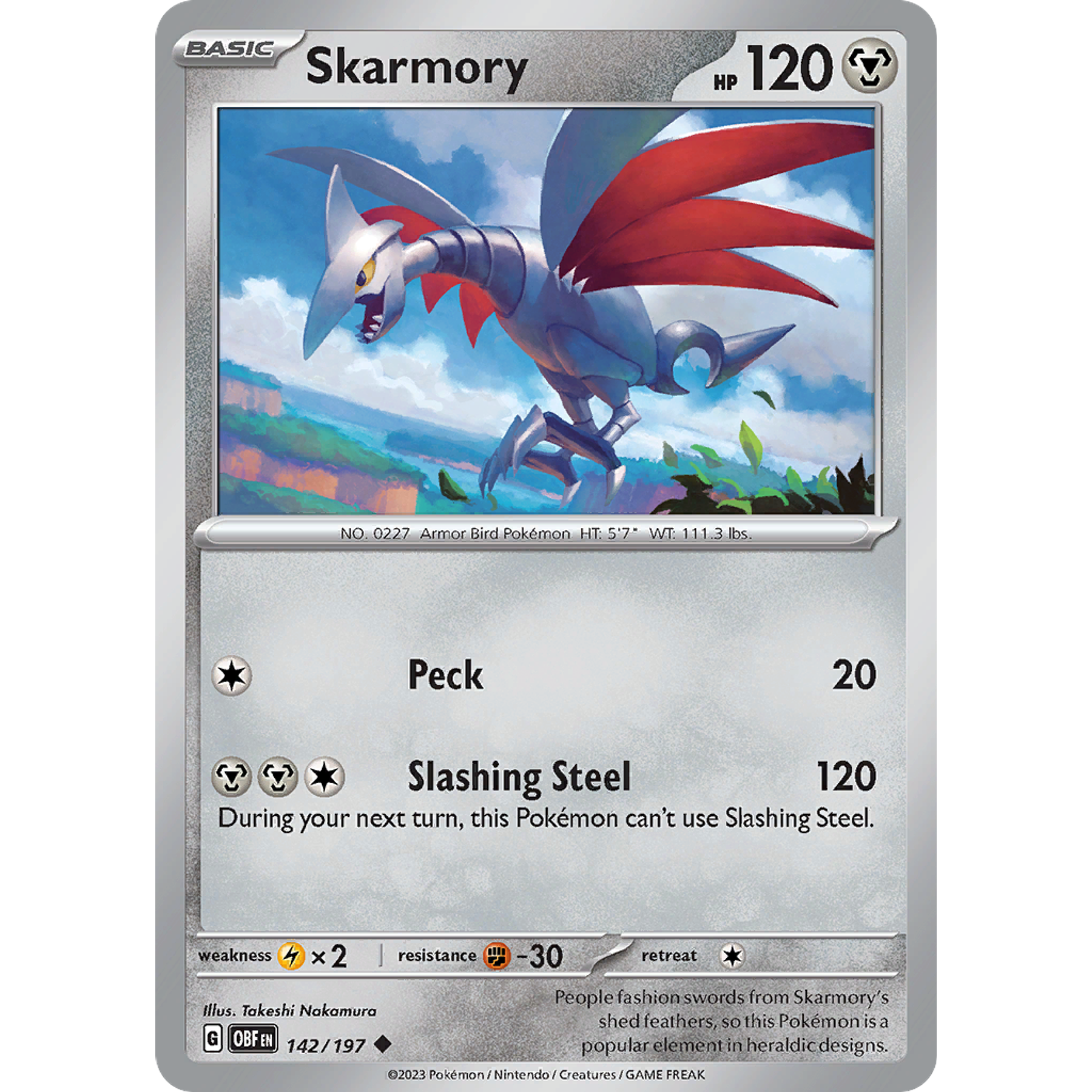Skarmory– 142/197 – Uncommon– Inglés