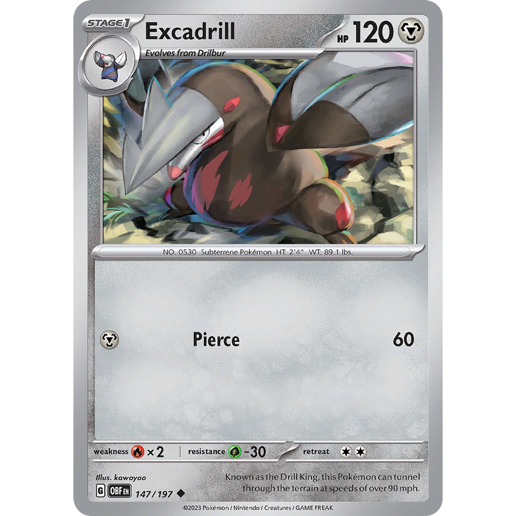Excadrill– 147/197 – Uncommon– Inglés