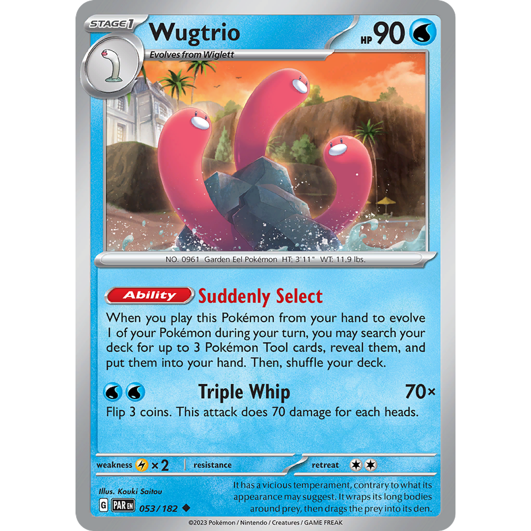 Wugtrio – 053/182 – Uncommon Reverse Holo – Inglés