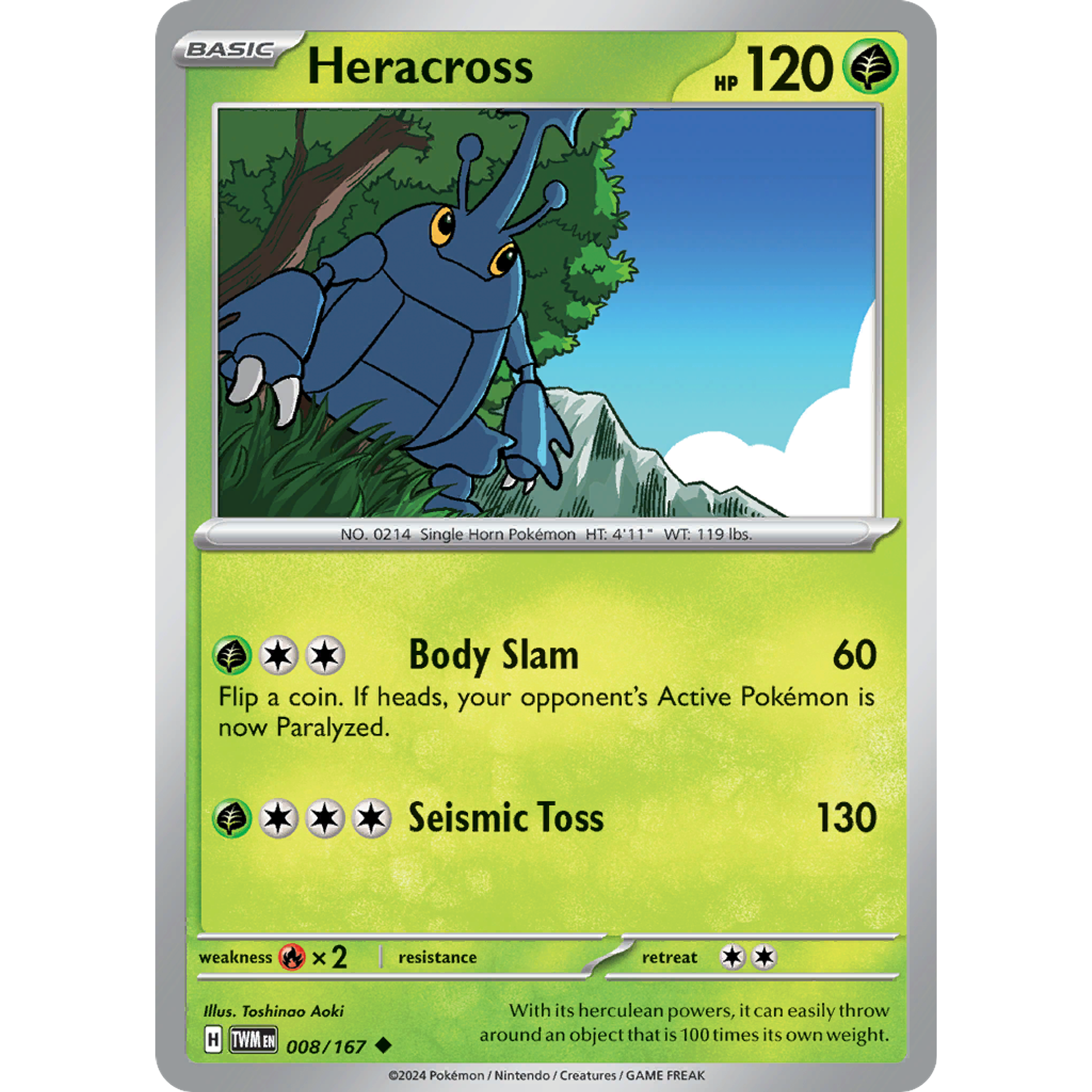 Heracross - 008/167 - Uncommon Reverse Holo Inglés