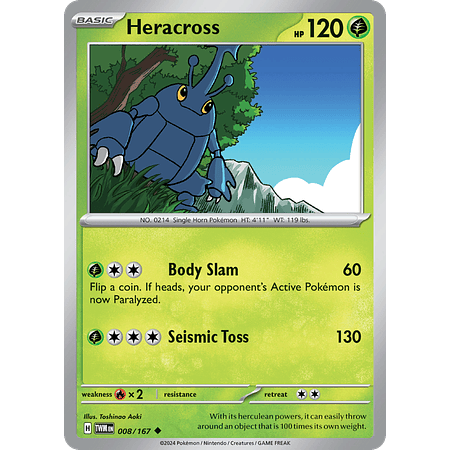 Heracross - 008/167 - Uncommon Reverse Holo Inglés