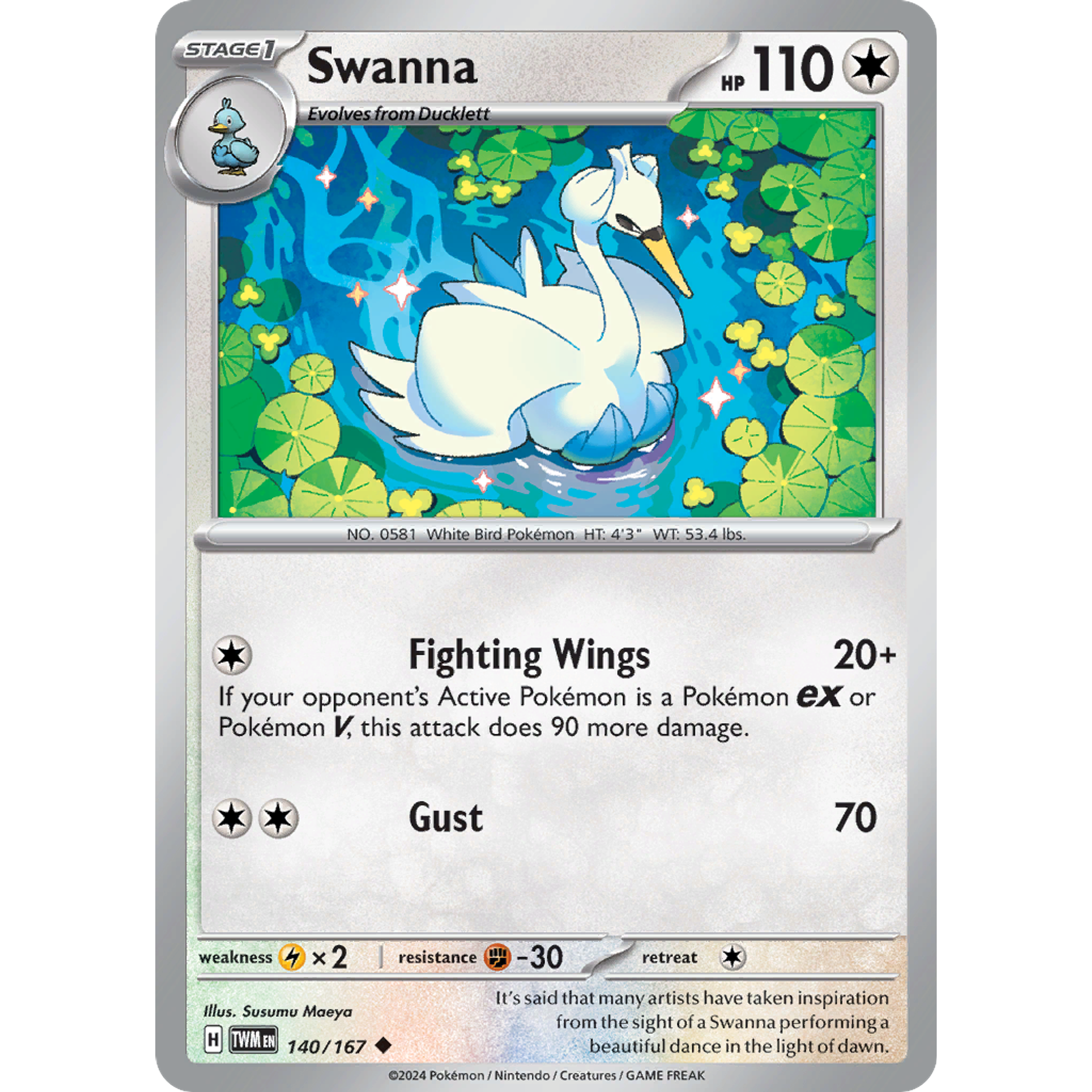 Swanna - 140/167 - Uncommon Reverse Holo Inglés
