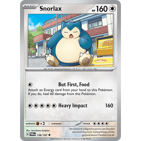 Snorlax - 136/167 - Uncommon Reverse Holo Inglés