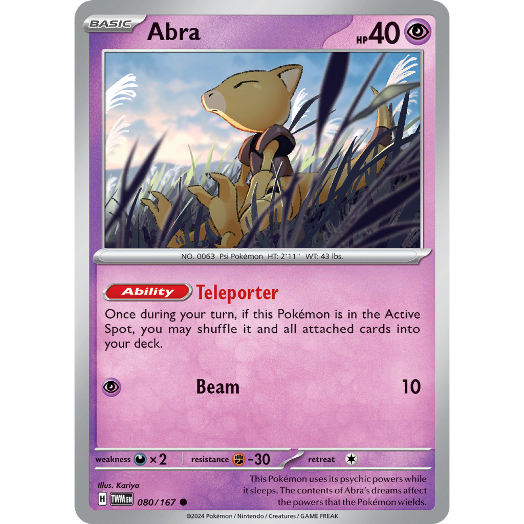 Abra - 080/167 - Common Reverse Holo Inglés