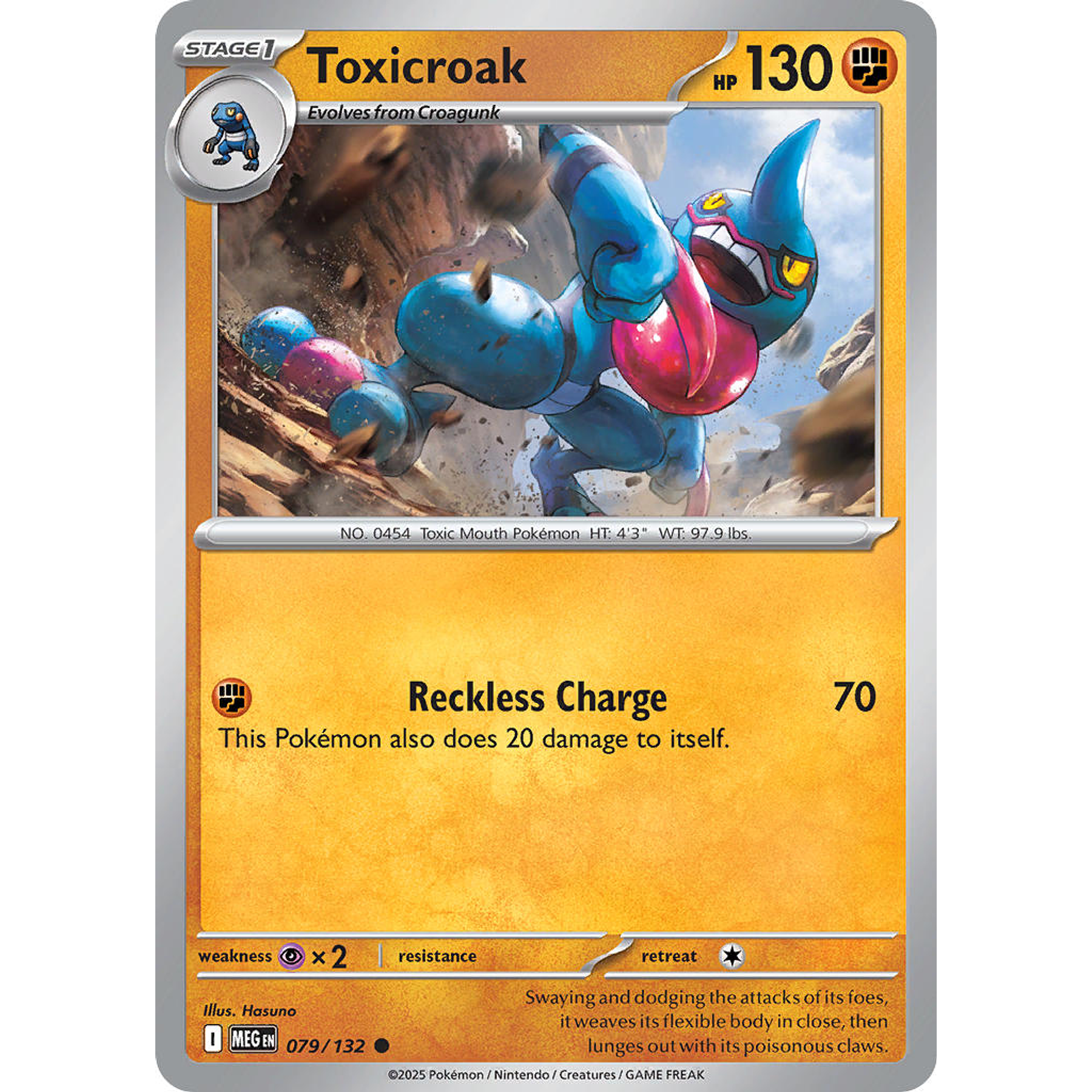 Toxicroak 079/132 Common Reverse Holo  Ingles