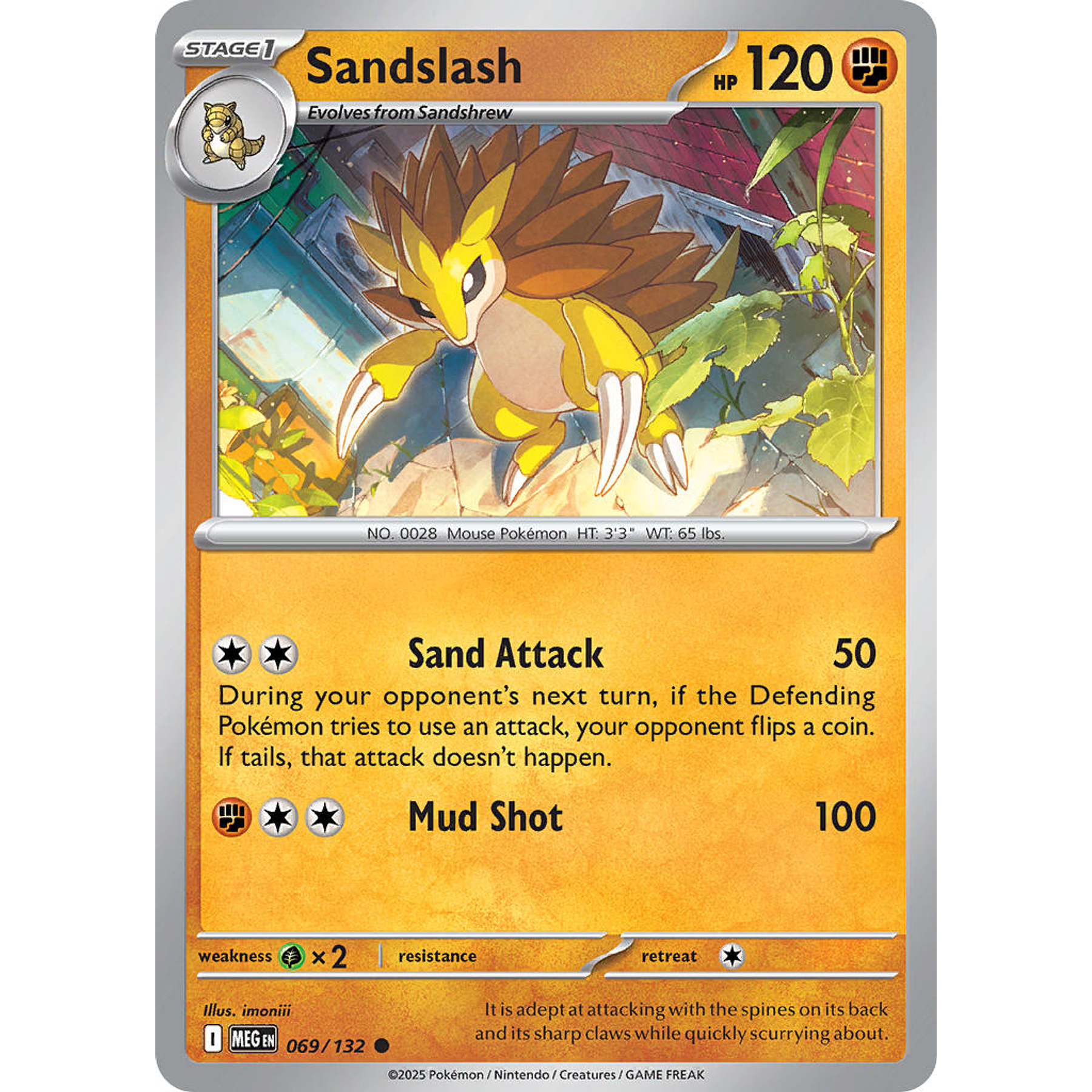 Sandslash 069/132 Common Reverse Holo Ingles