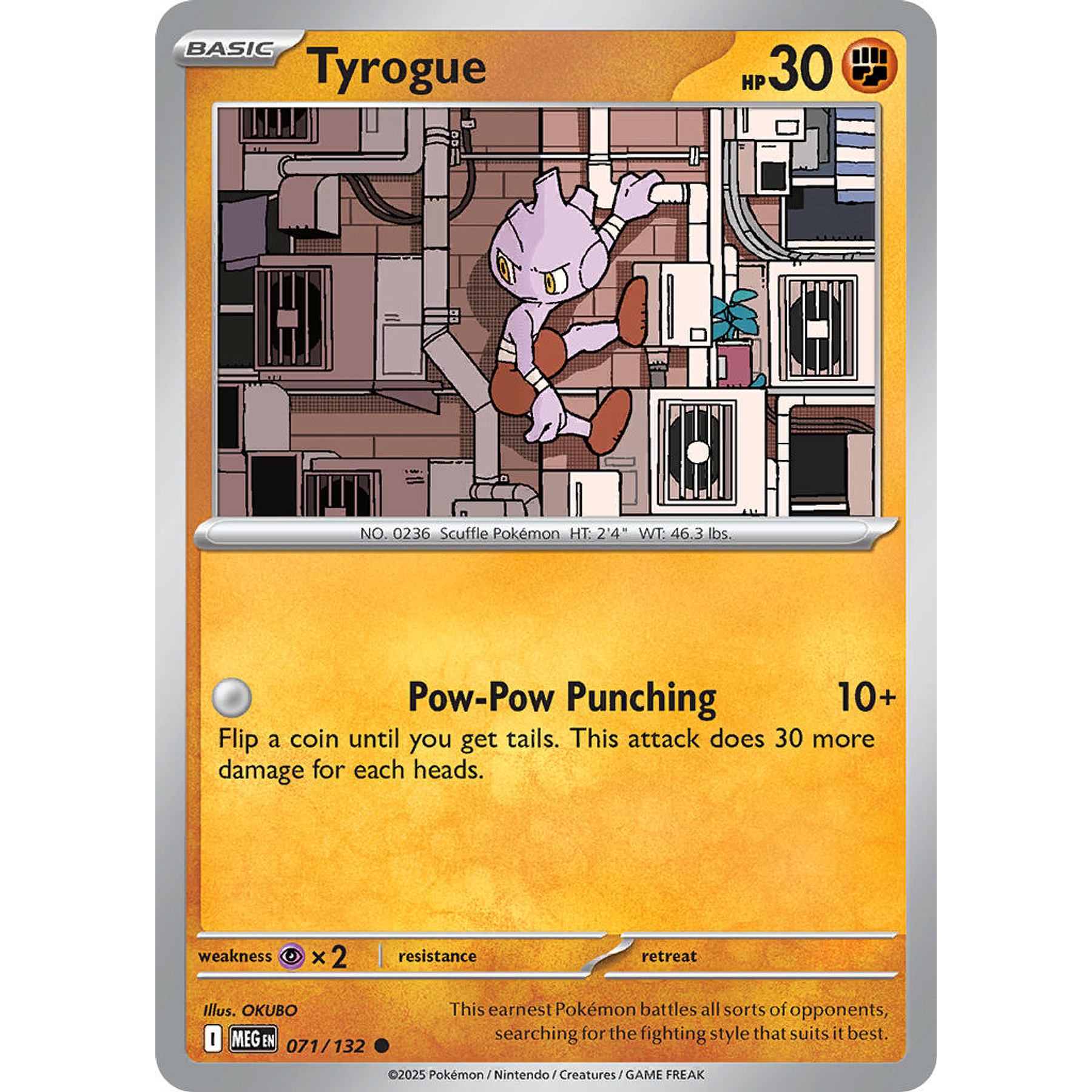 Tyrogue 070/132 Common Reverse Holo Ingles