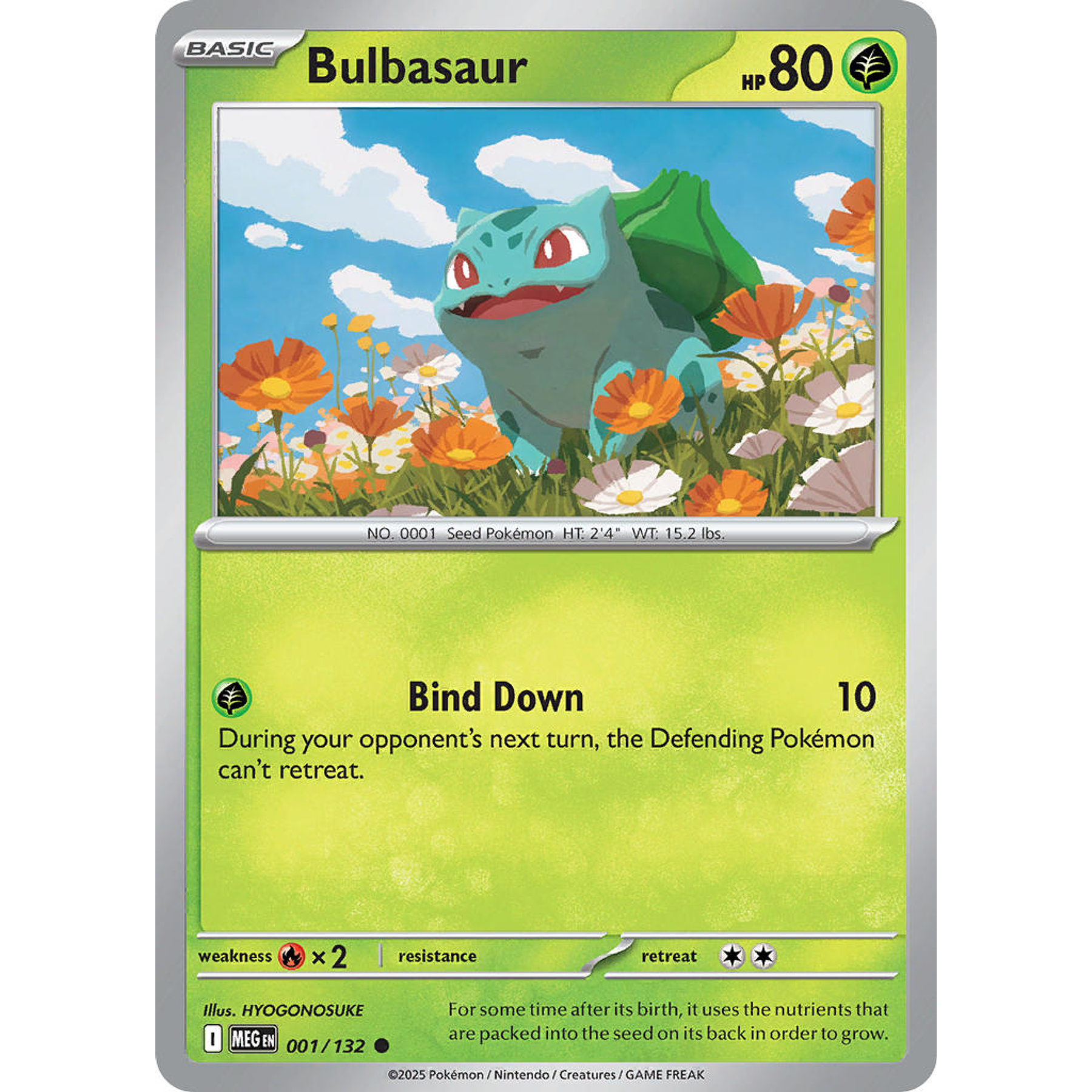Bulbasaur 001/132 Common Reverse Holo Español