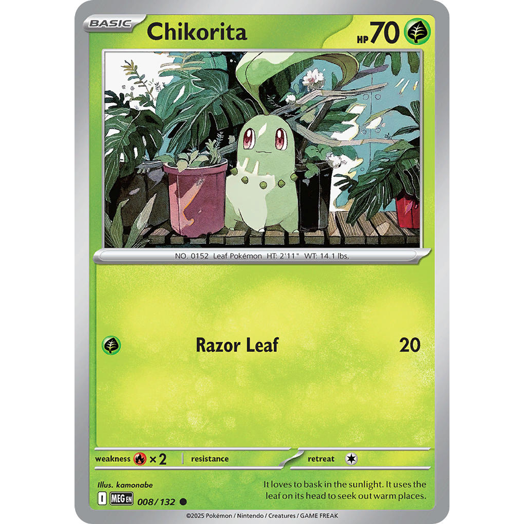 Chikorita 008/132 Common Reverse Holo Ingles