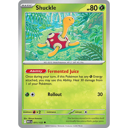 Shuckle 011/132 Uncommon Reverse Holo Español