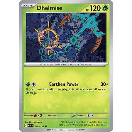 Dhelmise  018/132 Common Reverse Holo Español