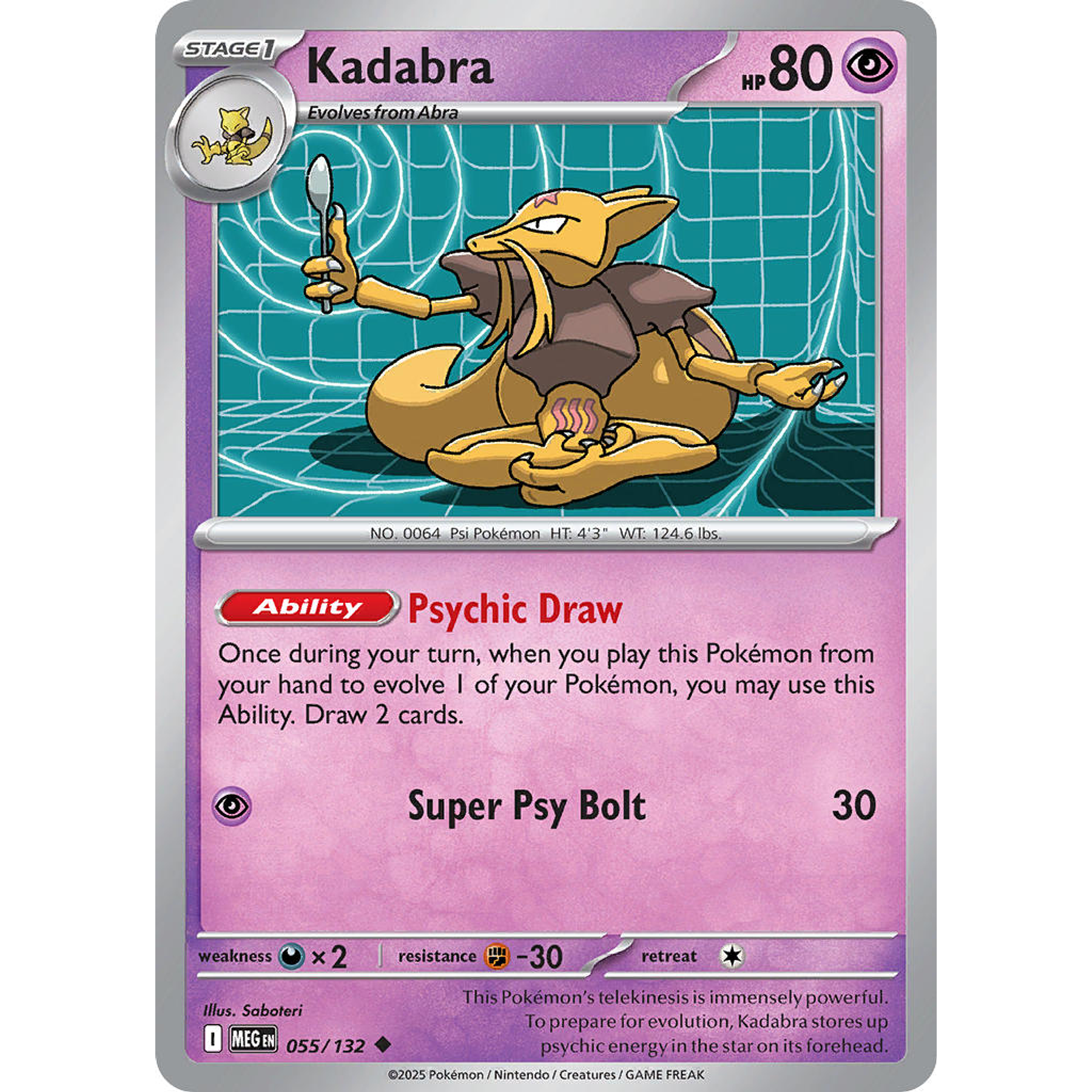 Kadabra 055/132 Uncommon Reverse Holo Español