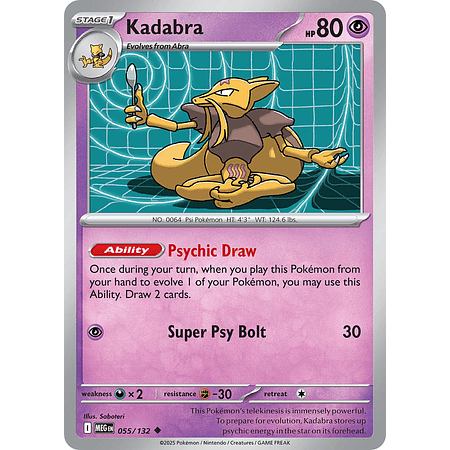 Kadabra 055/132 Uncommon Reverse Holo Español