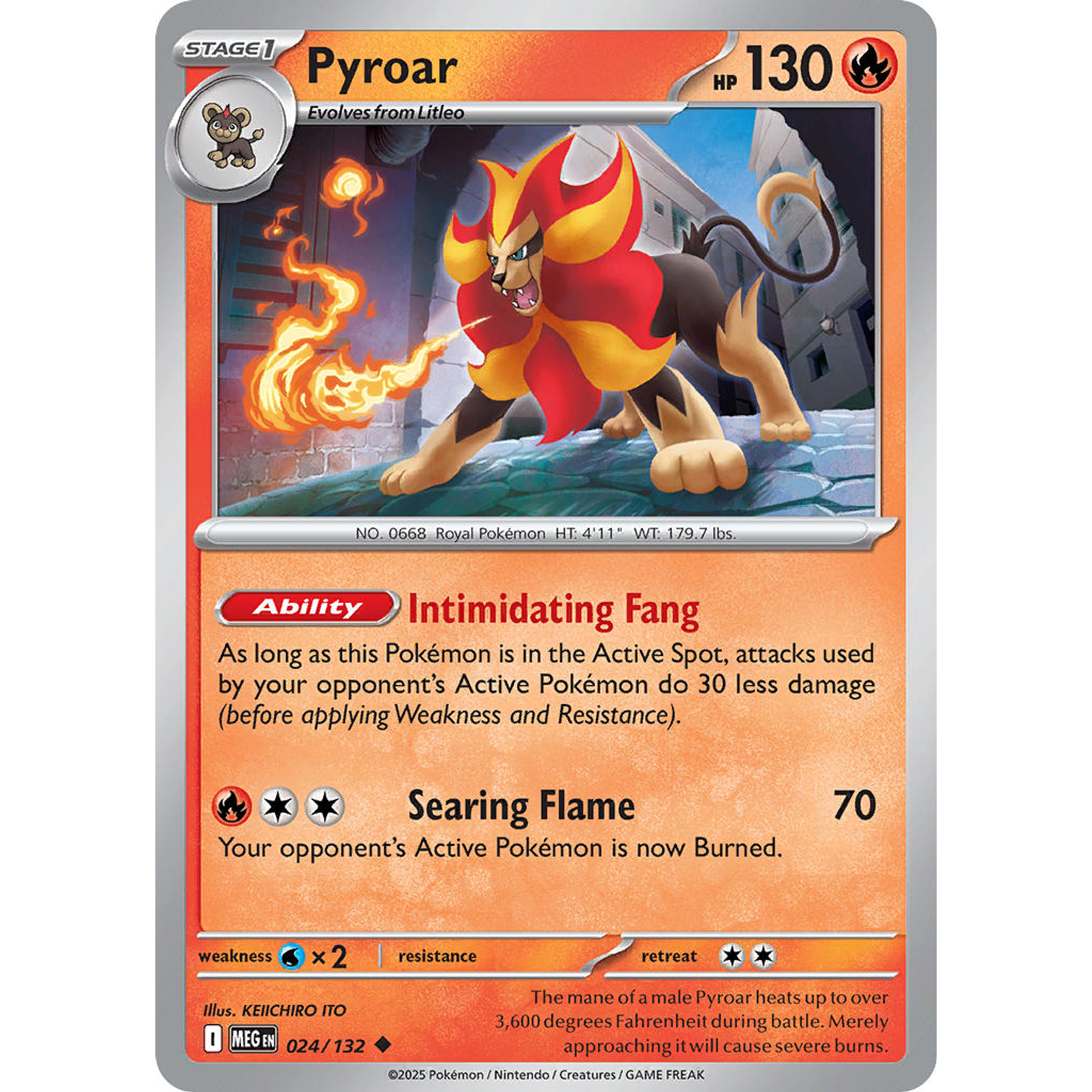 Pyroar 024/132 Uncommon Reverse Holo Inglés