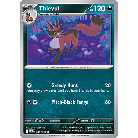 Thievul 090/132 Common Reverse Holo Ingles