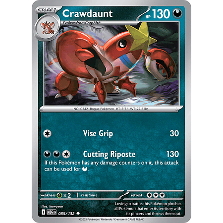 Crawdaunt 085/132 Uncommon  Inglés