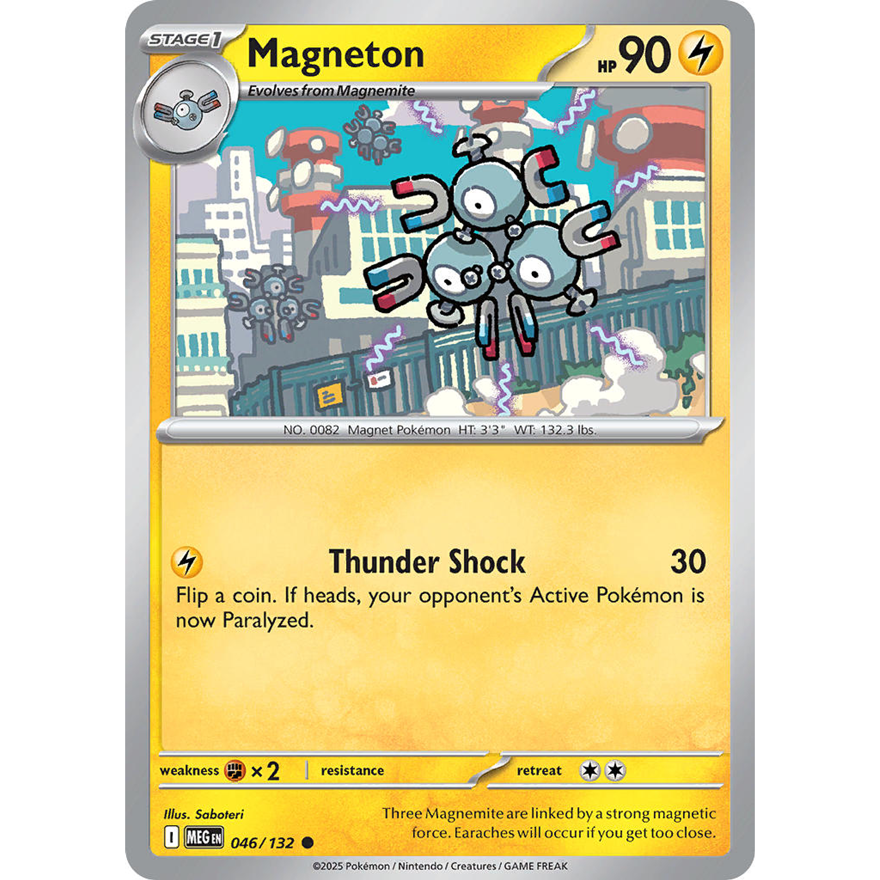 Magneton 046/132 Common Reverse Holo  Inglés