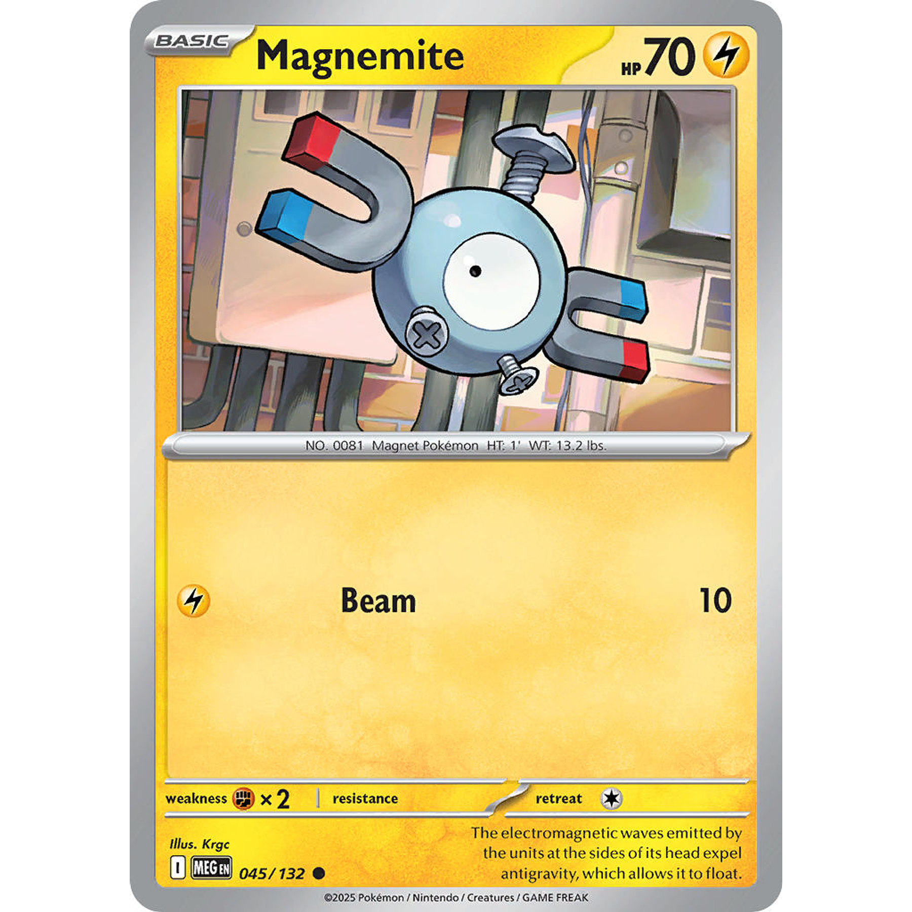 Magnemite 045/132 Common Reverse Holo  Ingles