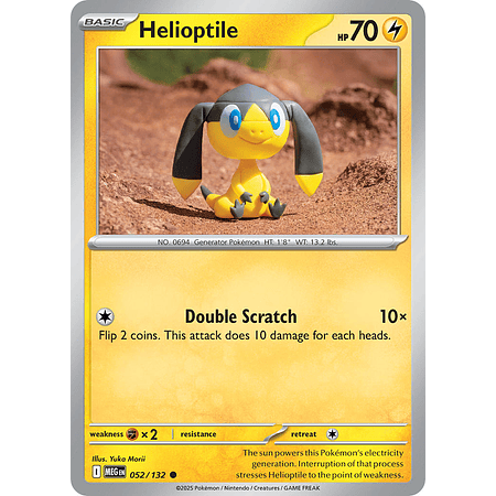 Helioptile 052/132 Common Reverse Holo  Ingles