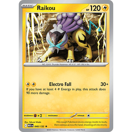 Raikou 048/132 Rare  Holo  Ingles
