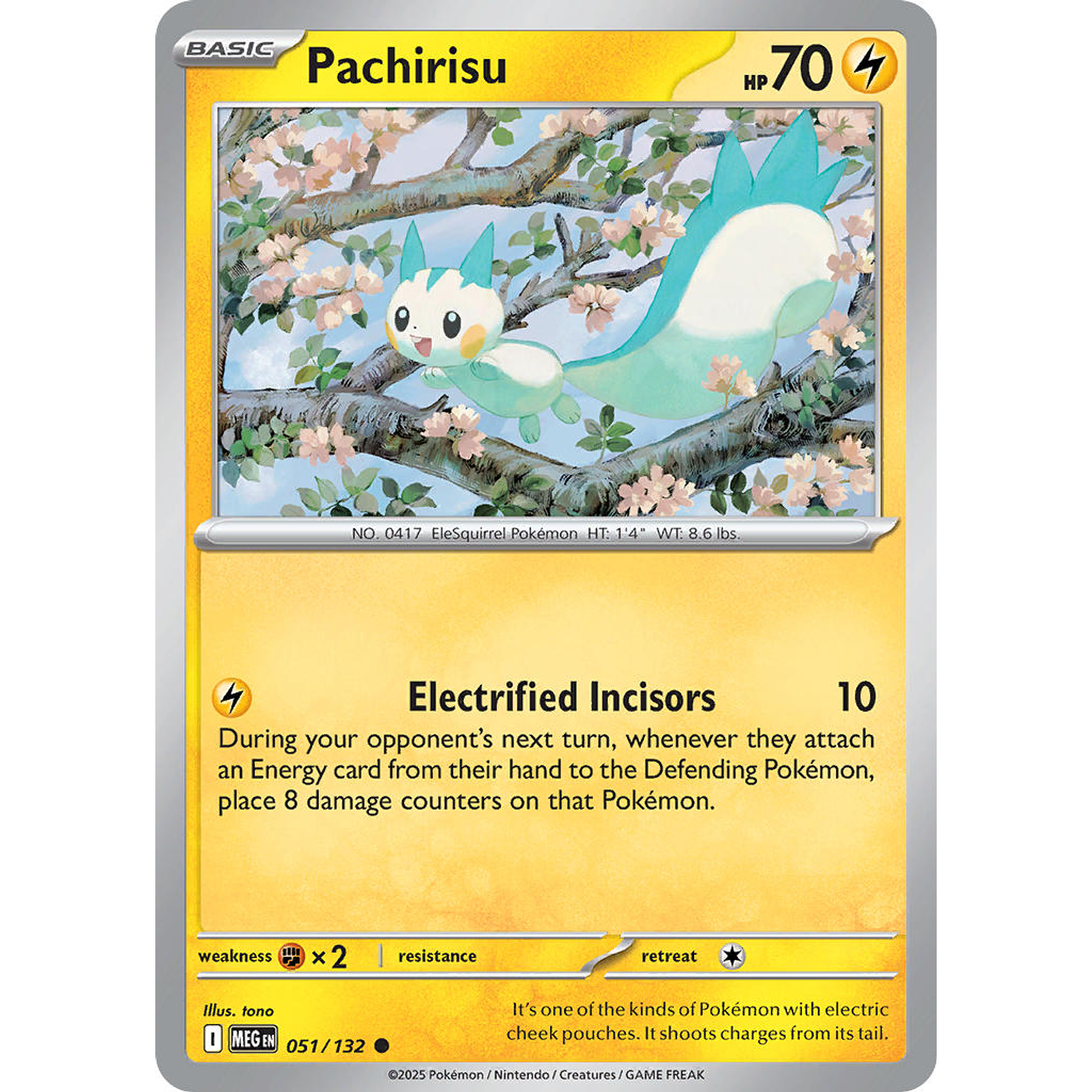 Pachirisu 051/132 Common Reverse Holo Ingles
