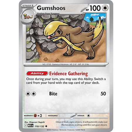 Gumshoos 110/132 Uncommon Reverse Holo Español