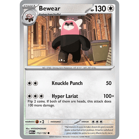 Bewear 112/132 Common Reverse Holo Ingles