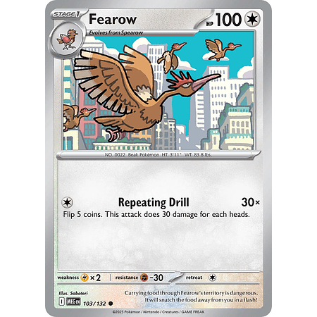 Fearow 103/132 Common Reverse Holo Ingles
