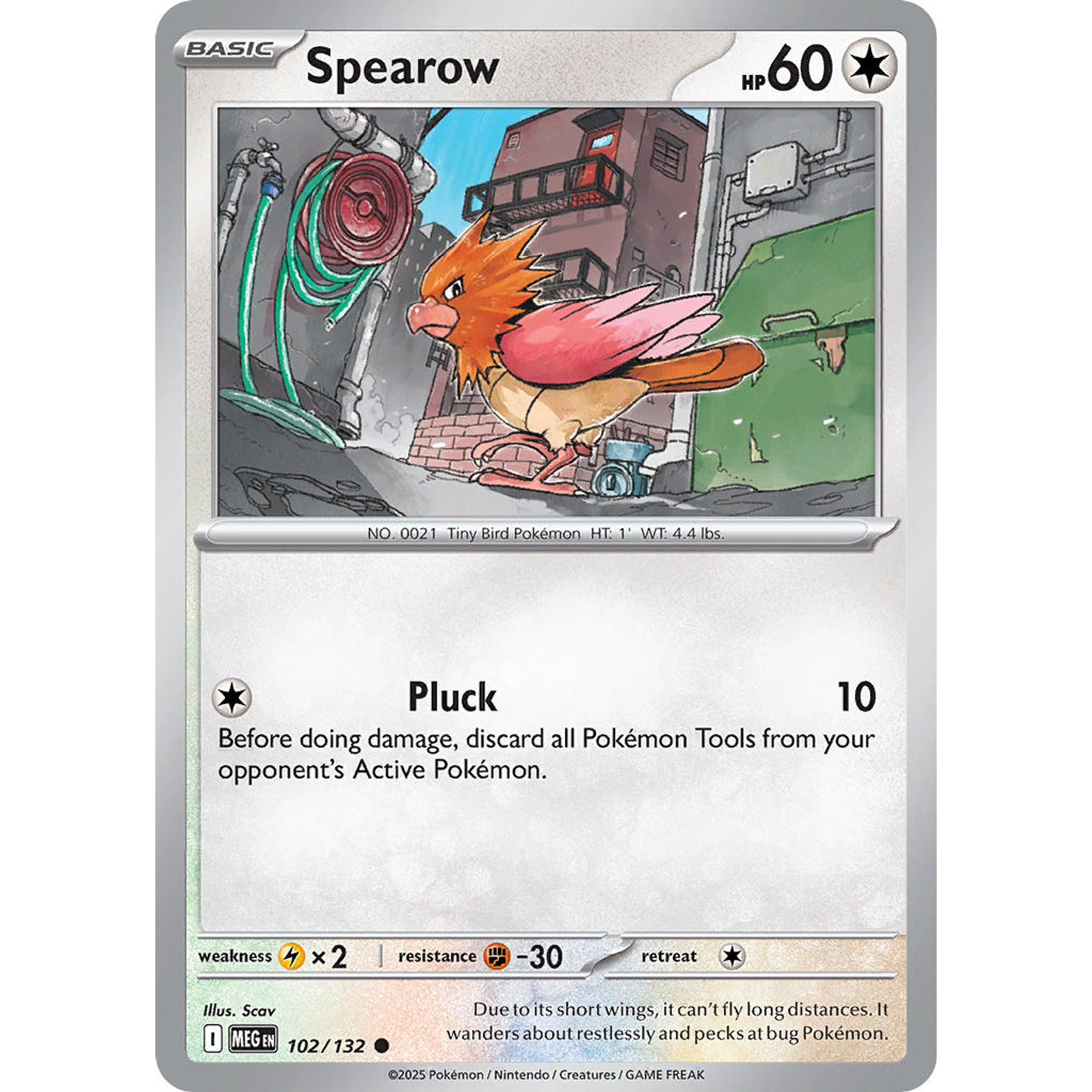 Spearow 102/132 Common Reverse Holo  Ingles
