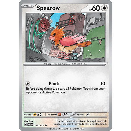 Spearow 102/132 Common Reverse Holo  Ingles