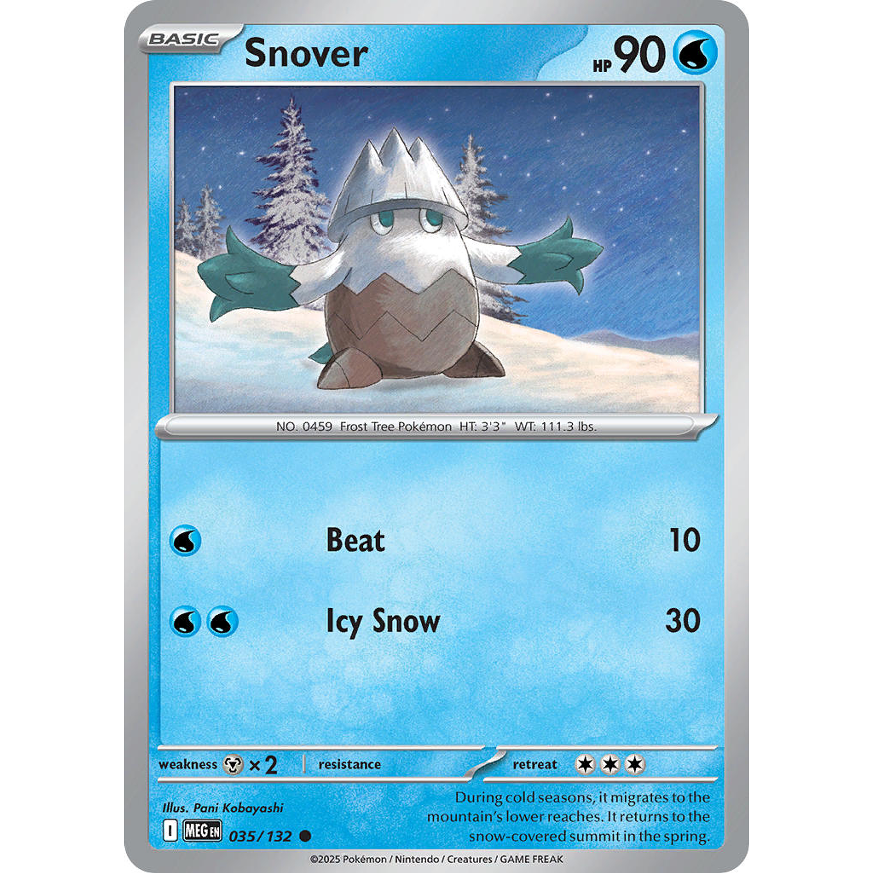Snover 035/132 Common Reverse Holo Ingles
