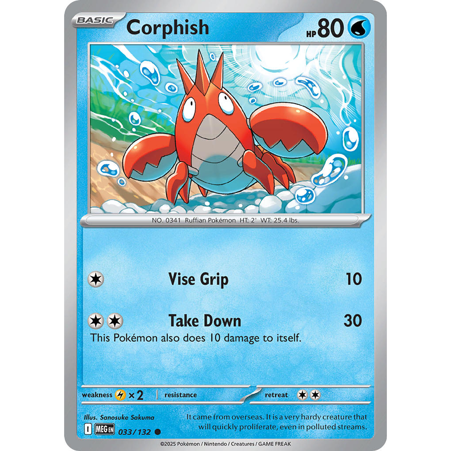 Corphish 033/132 Common Reverse Holo  Ingles