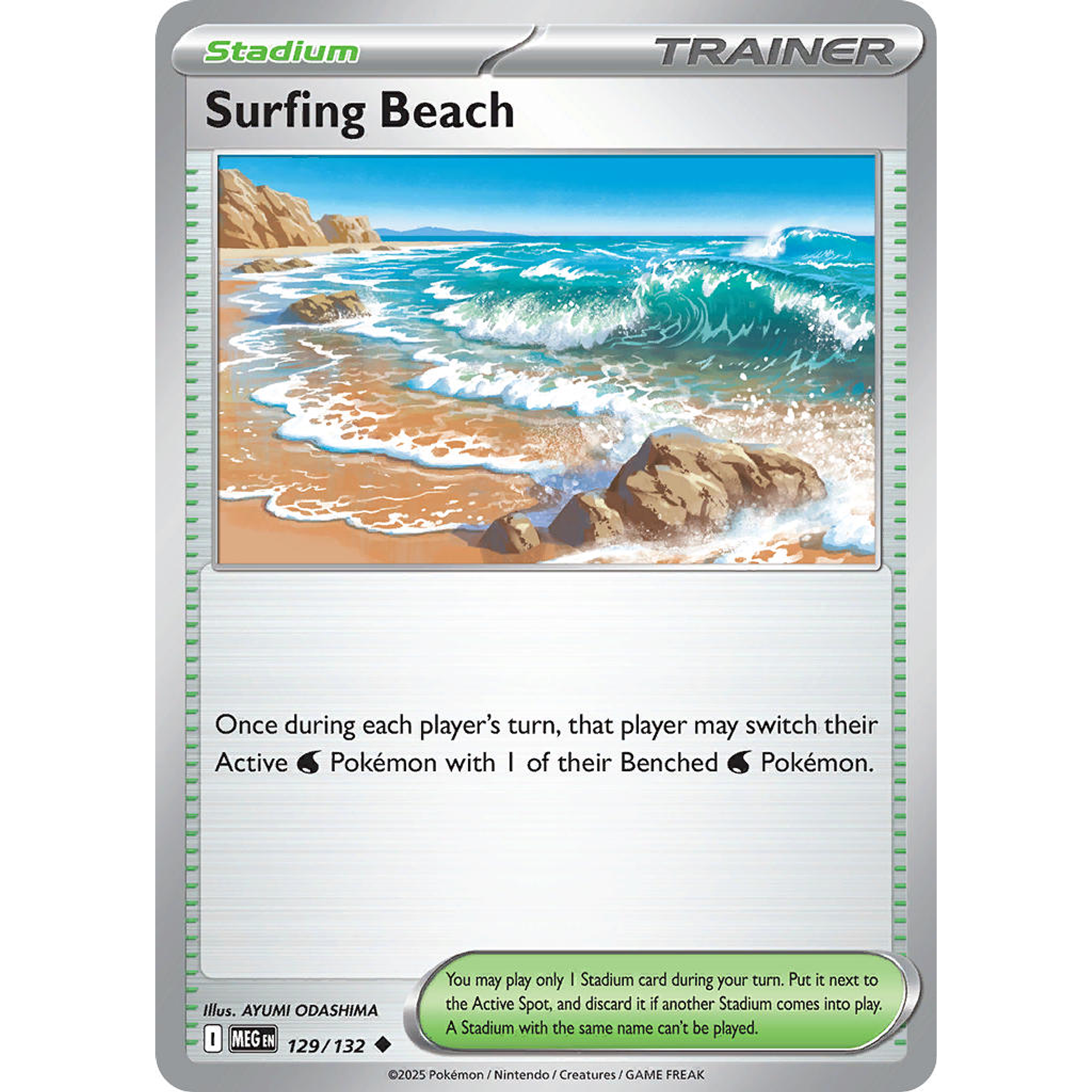 Surfing Beach 129/132 Uncommon Reverse Holo Español