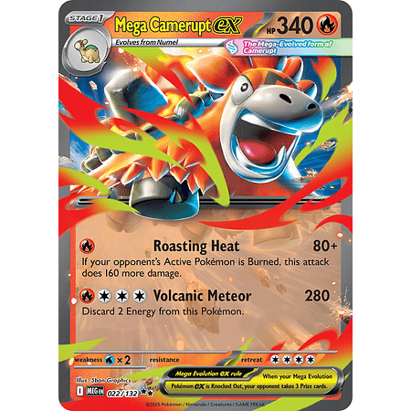 Mega Camerupt Ex 022/132 Ultra Rare Ingles