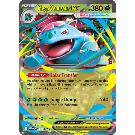 Mega Venusaur Ex 003/132 Ultra Rare Ingles
