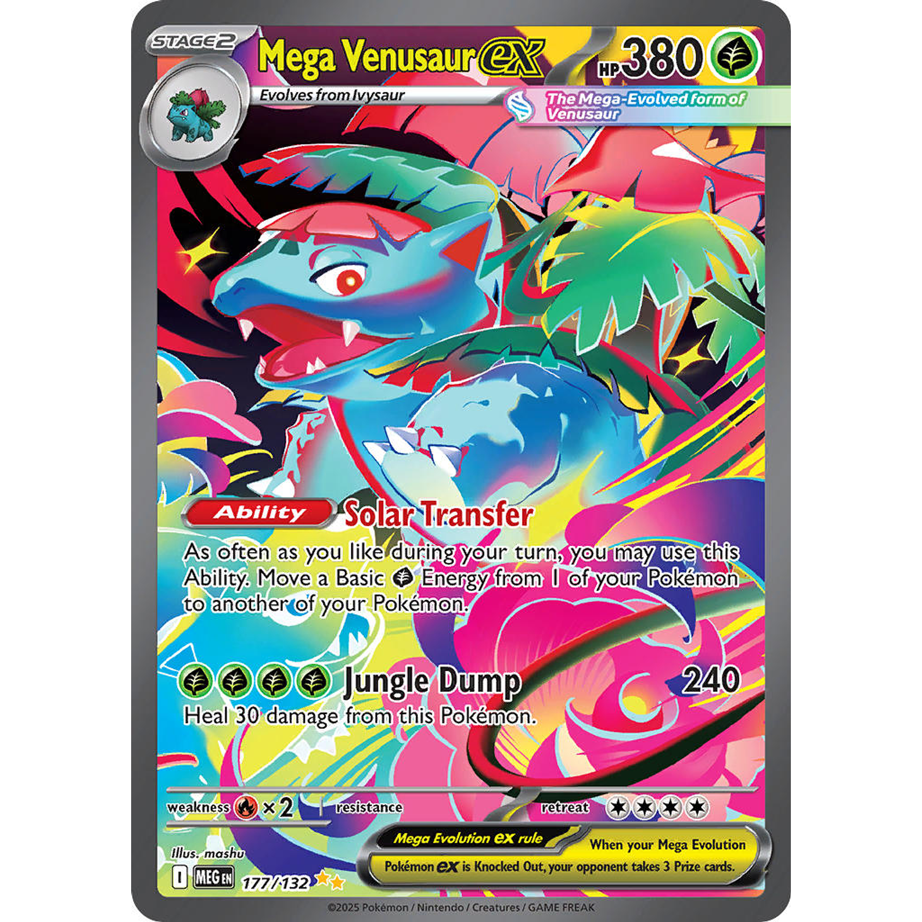 Mega Venusaur Ex 177/132 Special Illustration Rare Ingles