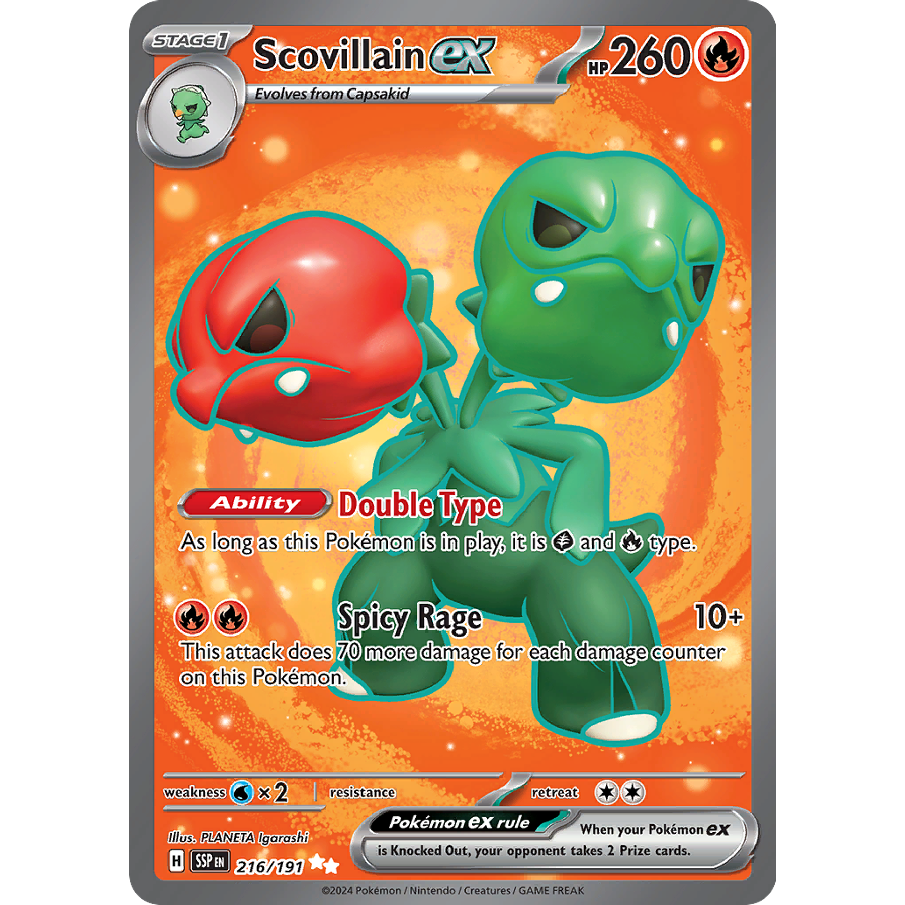 Scovillain ex - 216/191 - Full Art Secret Rare Ingles